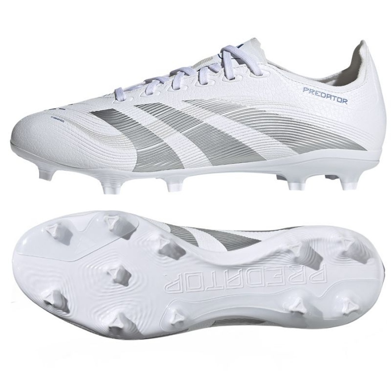 Adidas Predator League FG/Mg ID1327 White and Silver shoes