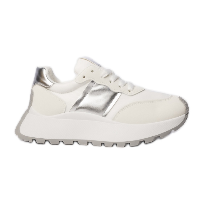 Women's sports sneakers white metallic inserts Women's sports sneakers white metallic inserts
