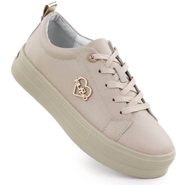 Women's leather shoes on the platform beige Filippo 3533 Women's leather shoes on the platform beige Filippo 3533