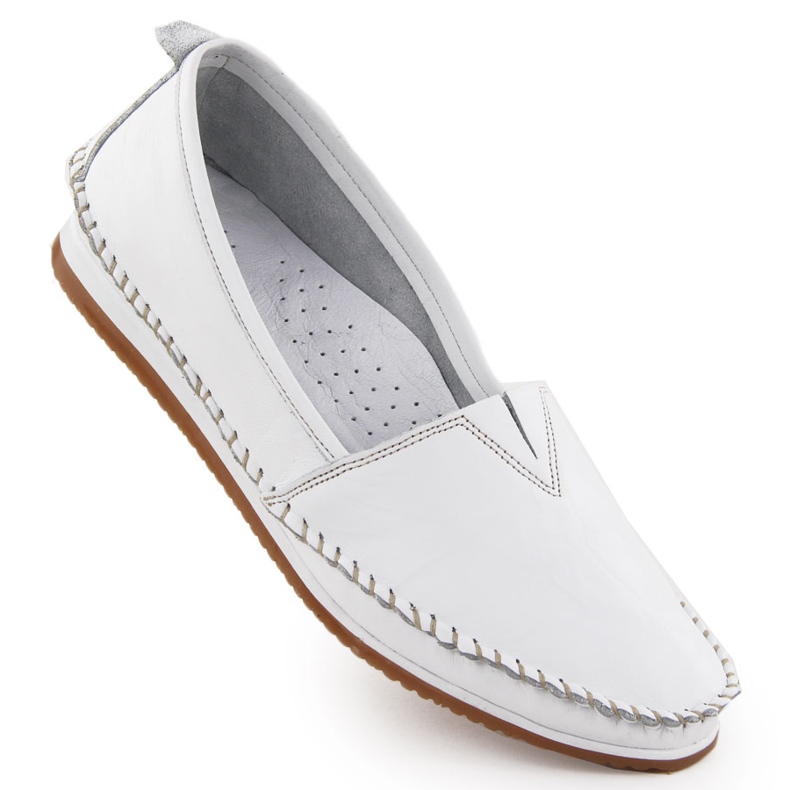 T.Sokolski Leather women's leather loafers white