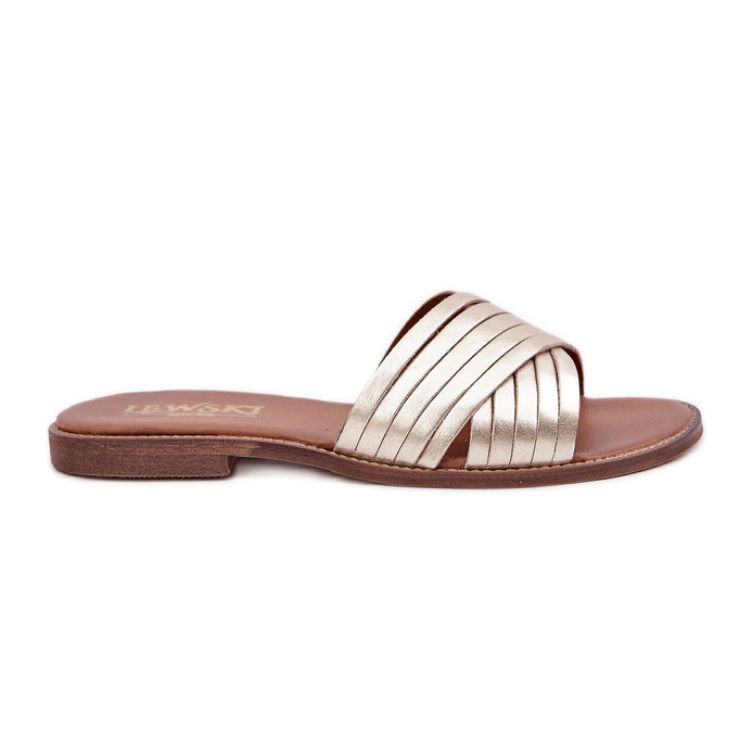 Leather Women's Lewski Shoes 3682 PLN golden
