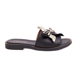 Slippers with decoration Natural leather Zazoo 3574/Z Black Slippers with decoration Natural leather Zazoo 3574/Z Black