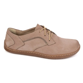 Olivier Barefoot women's minimalist leather shoes 1082 cappuccino nubuk beige