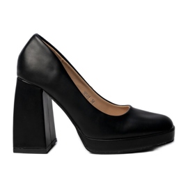 Women's eco-leather pumps black