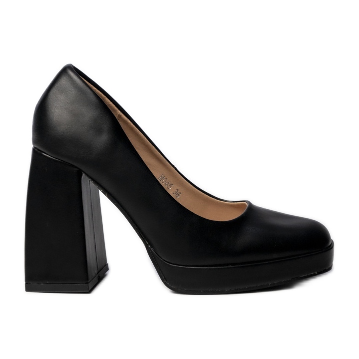 Women's eco-leather pumps black