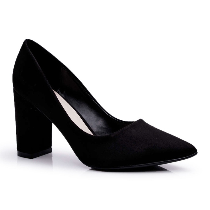 Women's pumps on the Black Florena suede post