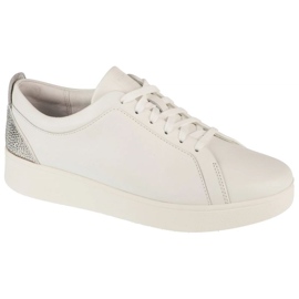 Fitflop Rally Crystal Sneakers Hy8-610 shoes with zircons white