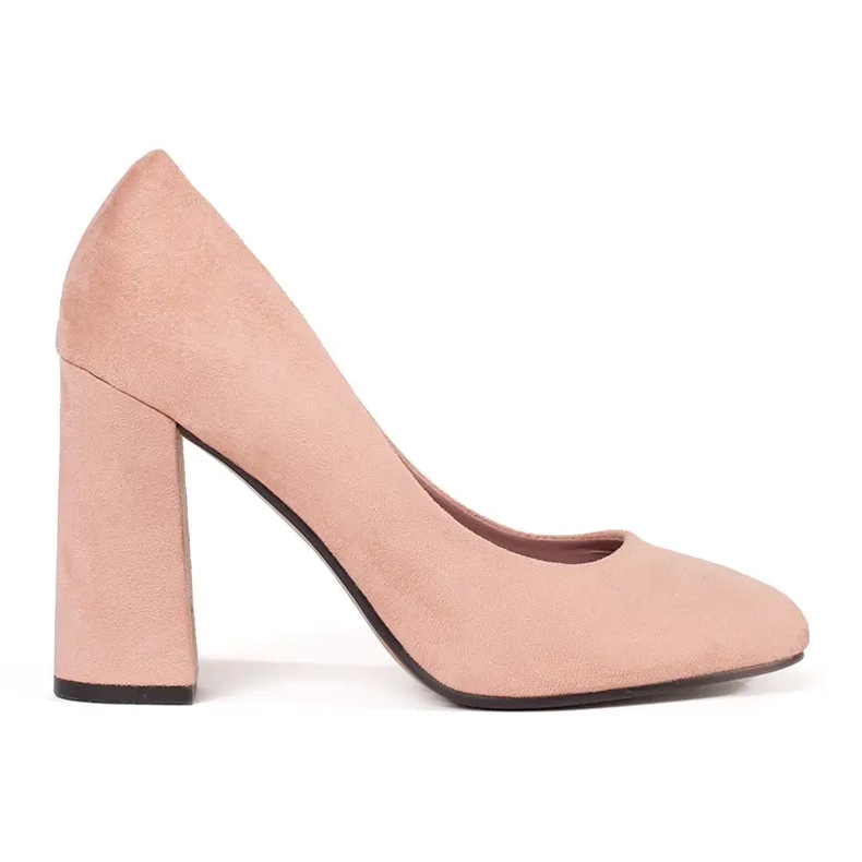 Seastar Beige suede pumps on a high post
