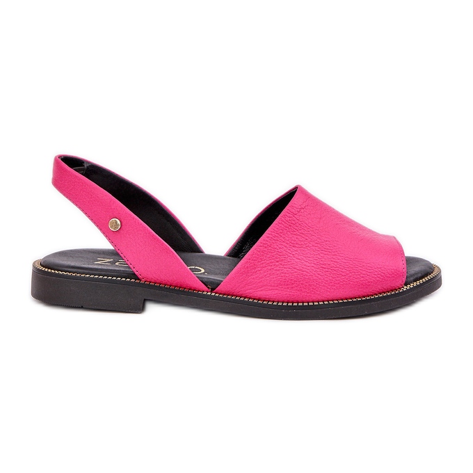 Leather sliding sandals Zazoo 40327 FUKSJA pink