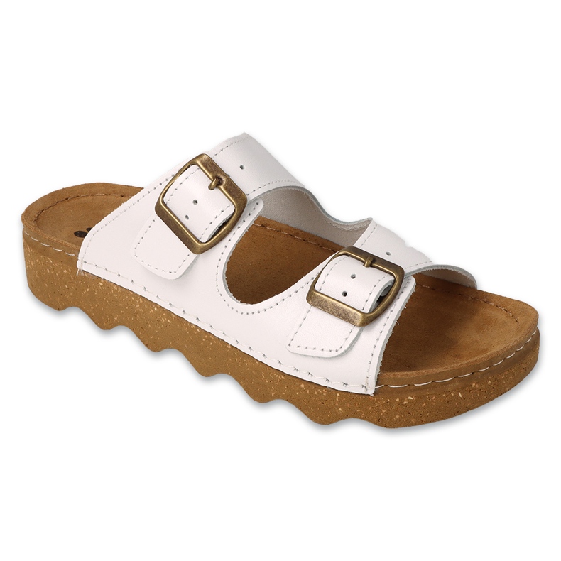 Dr.ORTO Befado women's slippers with leather bottom 179D003 white