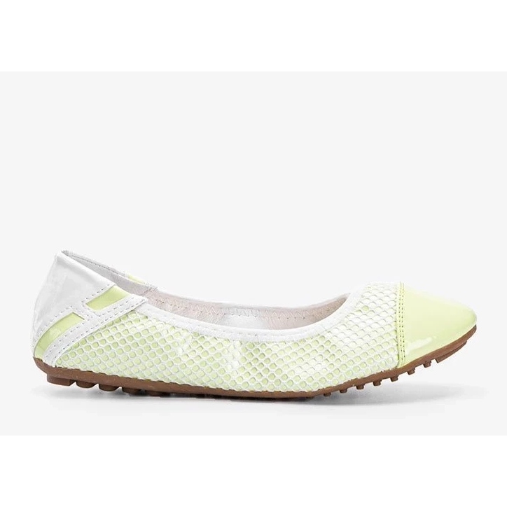 D/GMR Debbie's green pastel lacquered ballerinas white