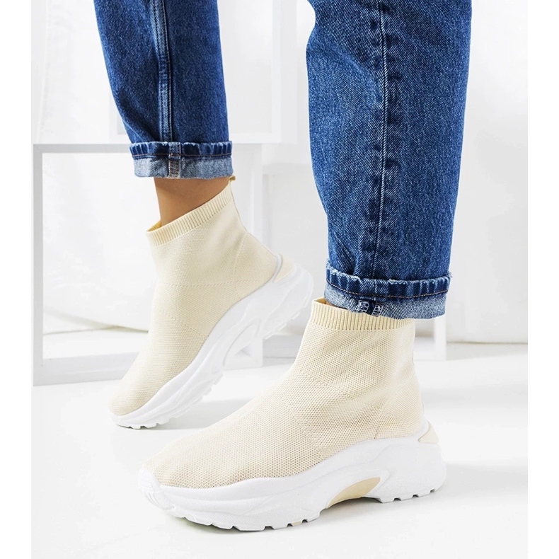 D/GMR Melissa beige high-top sneakers