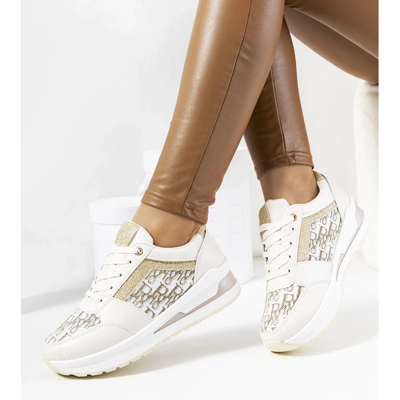 D/GMR Beige sports shoes sneakers on a thick sole lace -up aloisia D/GMR Beige sports shoes sneakers on a thick sole lace -up aloisia