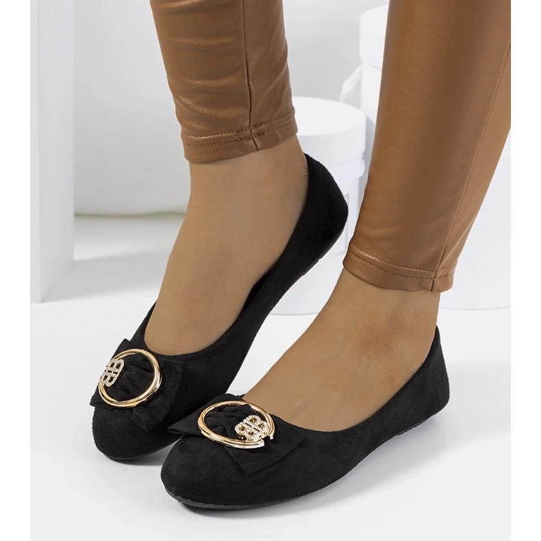 D/GMR Black ballerinas with a Ribero buckle