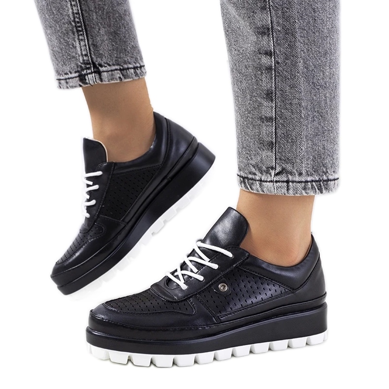 D/GMR Black openwork sneakers from Assels