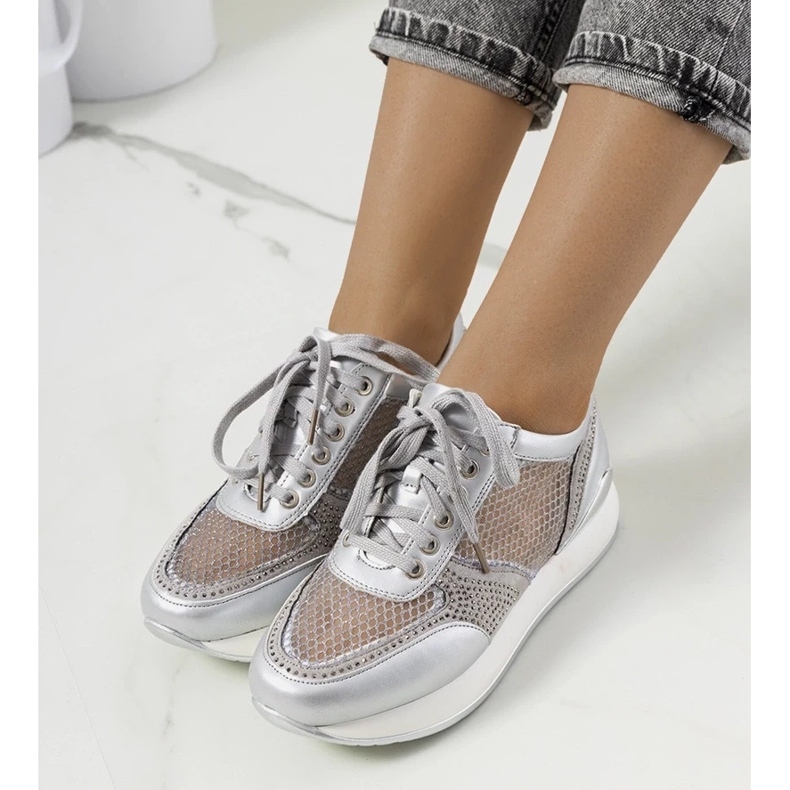 D/GMR Silver sneakers with mesh from Ilkay grey