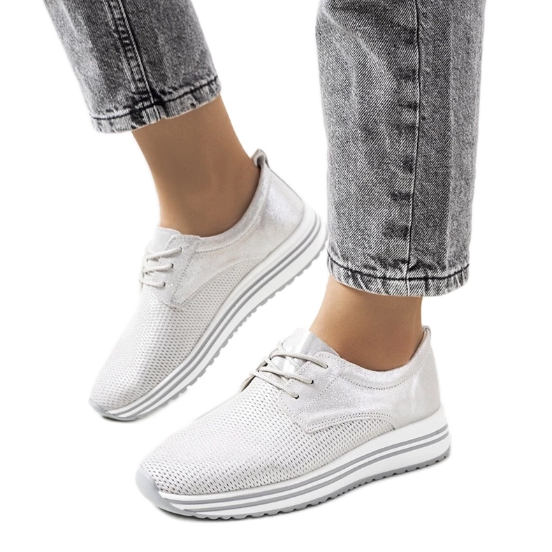 D/GMR Serra silver leather sneakers