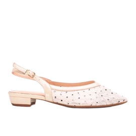 D/GMR Marlioz beige lace ballerinas