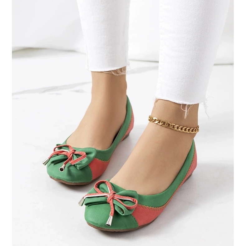 D/GMR Green ballerinas with a bow from Eske