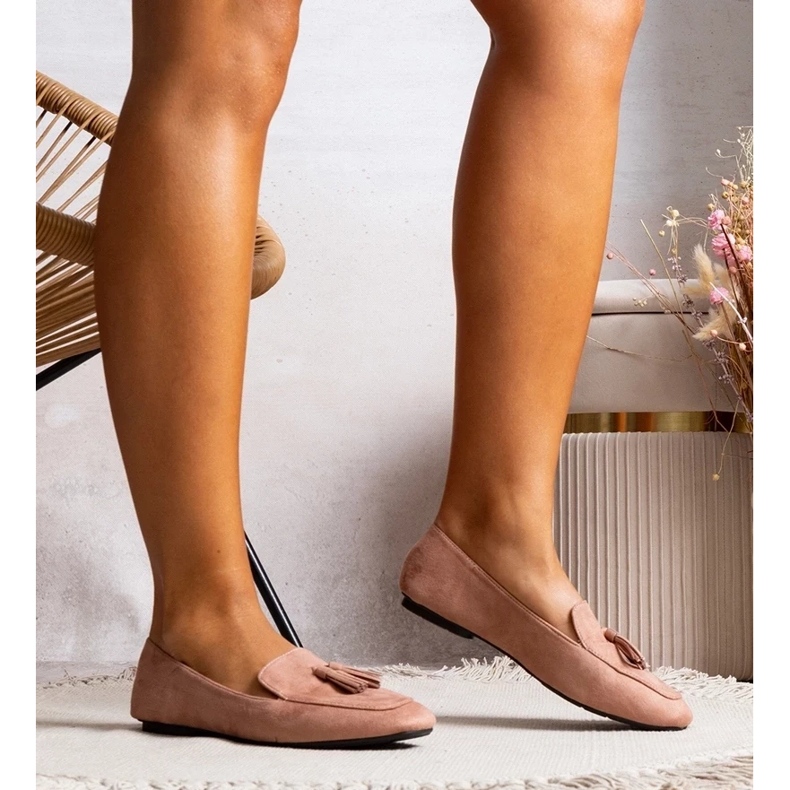 D/GMR Cillian pink eco-suede ballet flats