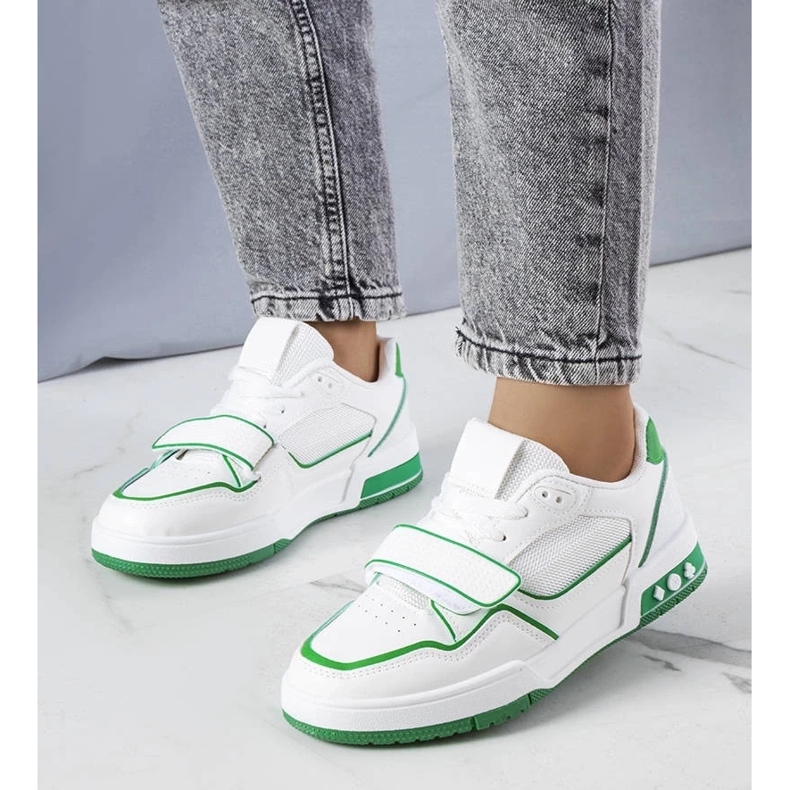 D/GMR Kadie women's green sneakers white