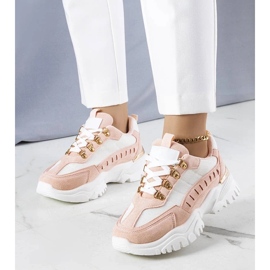 D/GMR Mindy white and pink sneakers
