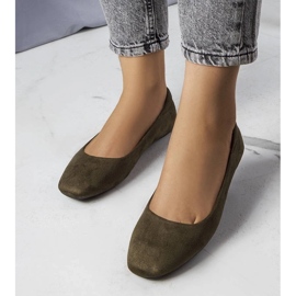 D/GMR Jules green eco-suede ballet flats