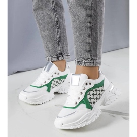 D/GMR White and green women's sneakers from Florival