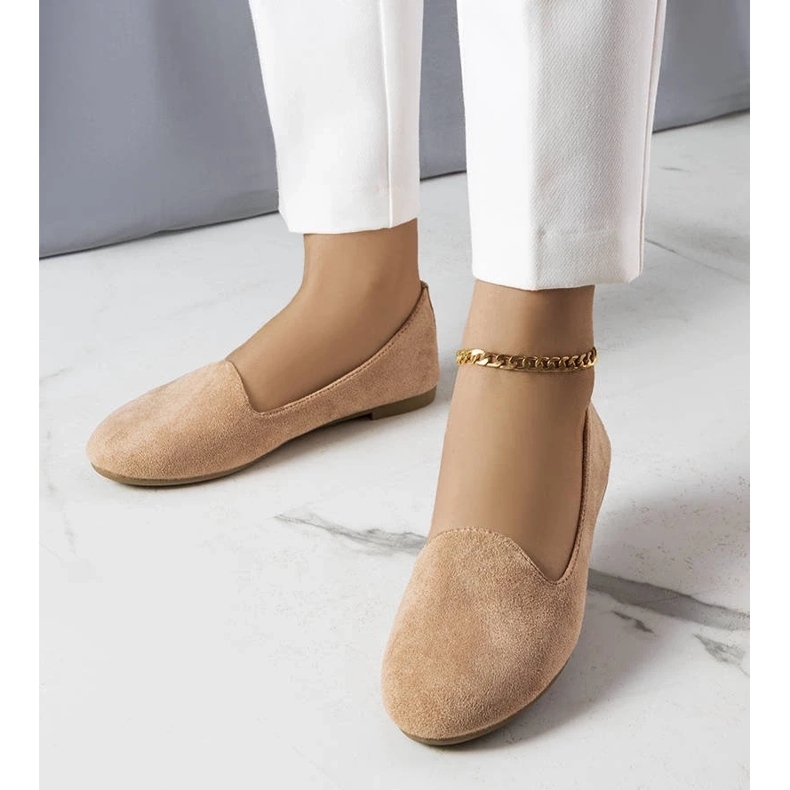 D/GMR Marion beige eco-suede ballerinas
