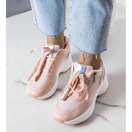 D/GMR Stacey pink wedge sneakers