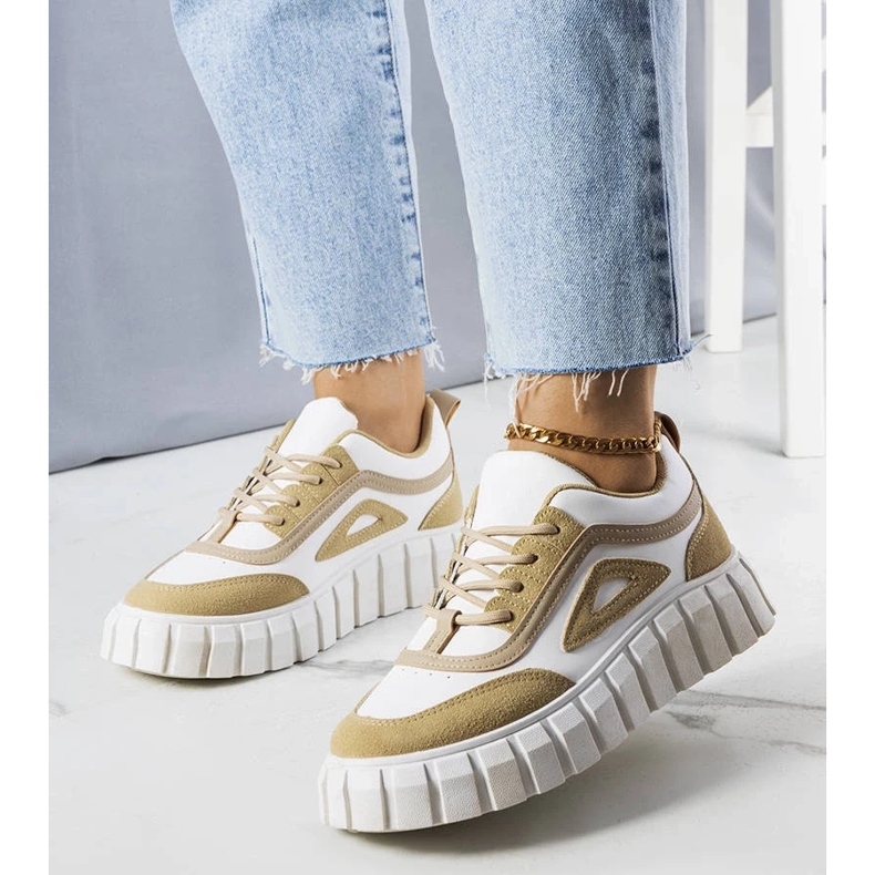 D/GMR Beige platform sneakers from Robyn