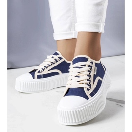 D/GMR Navy blue platform sneakers from Connie