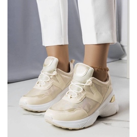 D/GMR Beige sneakers with metallic inserts from Ruais D/GMR Beige sneakers with metallic inserts from Ruais