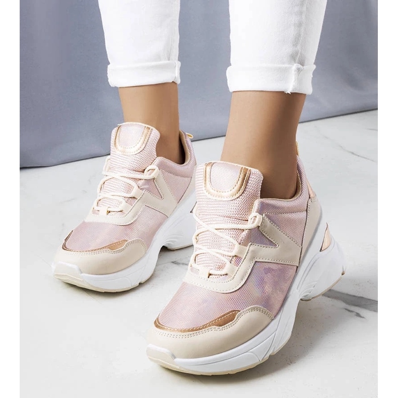 D/GMR Pink sneakers with metallic inserts from Ruais