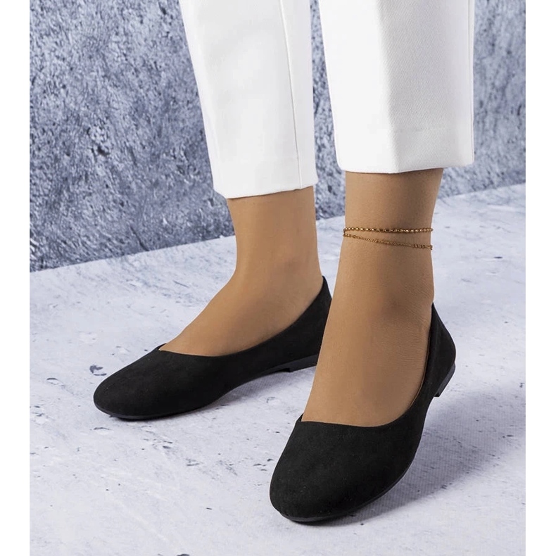 D/GMR Black flats with a leather footbed from Lespérance