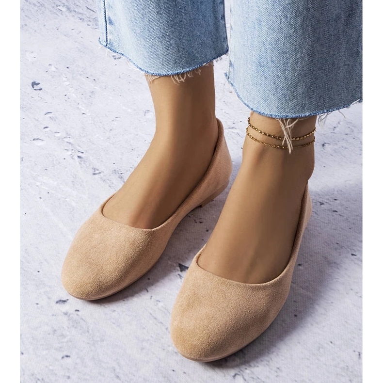 D/GMR Beige flats with a leather footbed from Lespérance