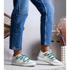 D/GMR Gray sneakers women's sneakers with green strings Arcobaleno grey D/GMR Gray sneakers women's sneakers with green strings Arcobaleno grey