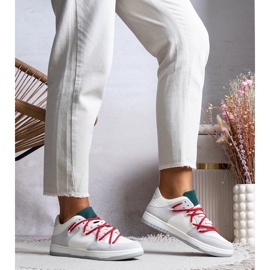 D/GMR Gray sneakers women's sneakers with red arcobaleno laces grey