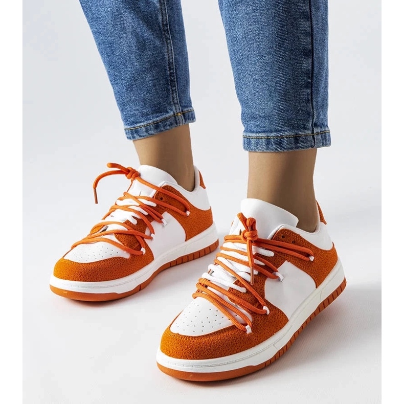 D/GMR Orange sneakers with combined materials from Hila