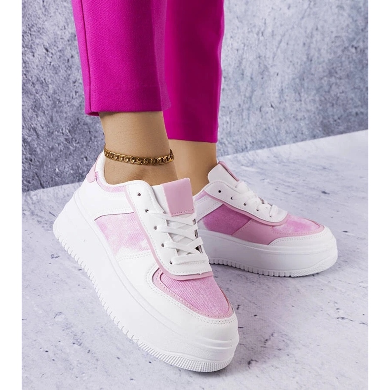 D/GMR White and pink platform shoes from Heloise