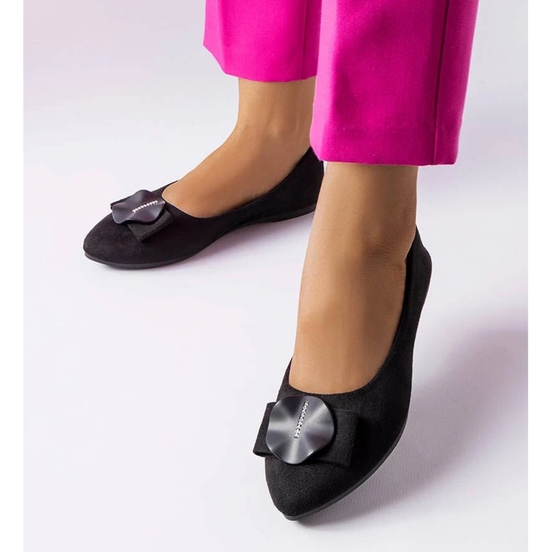 D/GMR Black ballerinas decorated with Rémy rhinestones