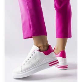 D/GMR White sneakers with a pink accent from Davisson
