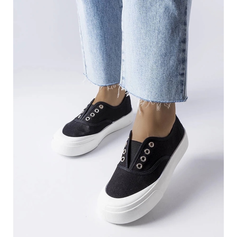 D/GMR Black slip-on sneakers from Rabican