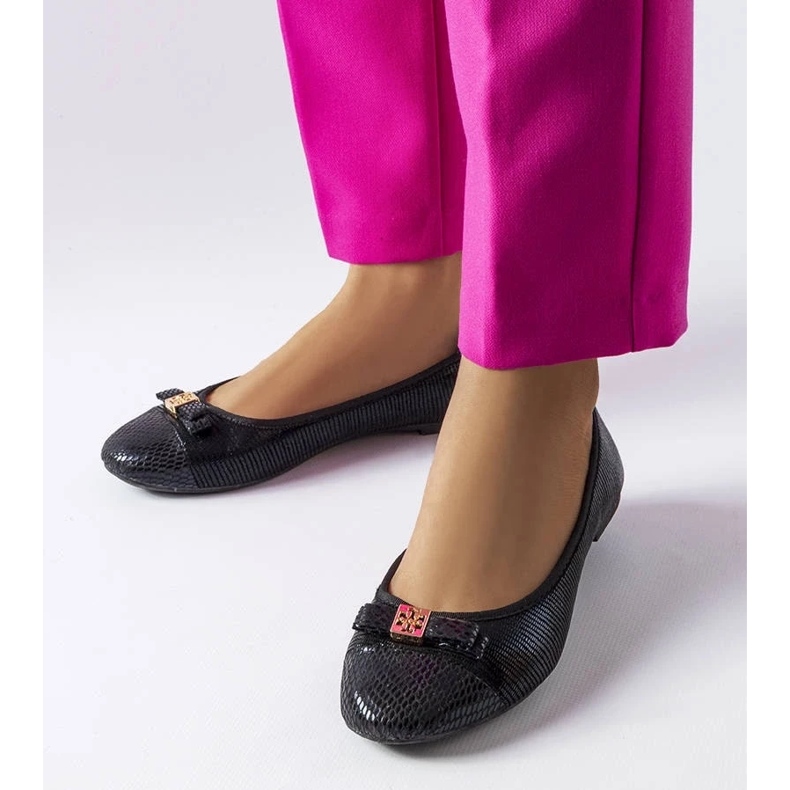 D/GMR Black elegant ballerinas with a bow from Lastra