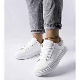 D/GMR White and beige sneakers with embossing from Dreux