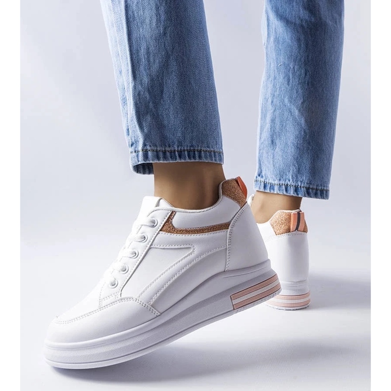 D/GMR White sneakers with glitter inserts from Bonevil