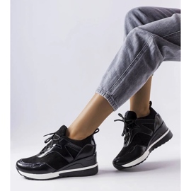 D/GMR Black wedge sneakers from Vincez