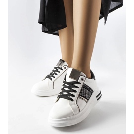 D/GMR White and black sneakers with Xarles rhinestones