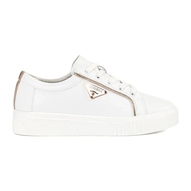 Goodin Leather white sneakers on a thick sole