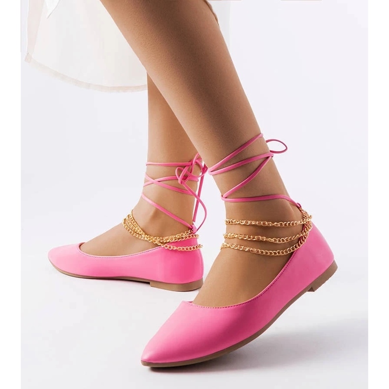 D/GMR Pink ballerinas with a decorative clasp from Donat